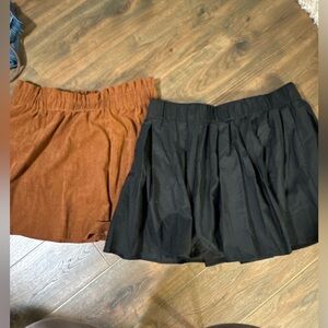 BUNDLE- 2 Chic Pleated Skirt Duo in Black and Brown